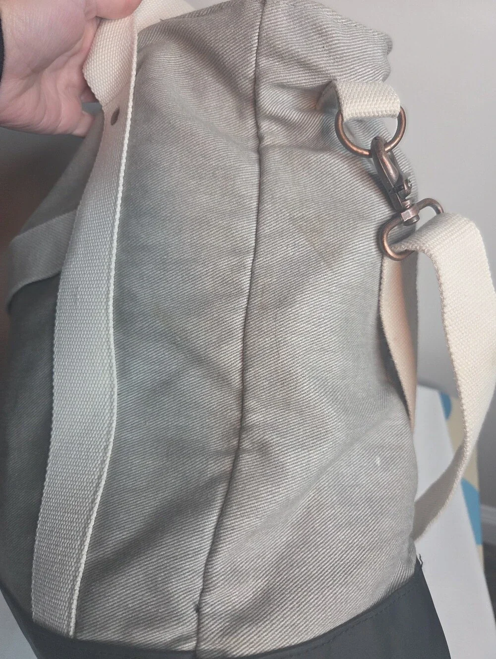 Cutter & Buck Gray Canvas Weekender Tote / Travel Bag